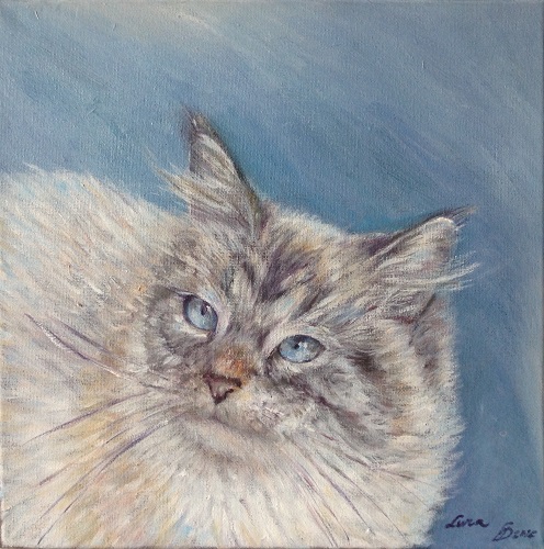 Monika Strugarek schilderij, Luna, een jaar, acryl, 30x30