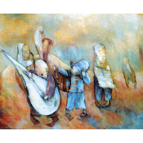 Monika Strugarek schilderij, Te laat, gemengde technieken, 56x50