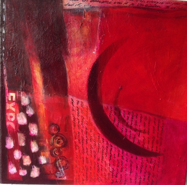 Monika Strugarek schilderij, Goodnight, gemengde technieken, 30x30