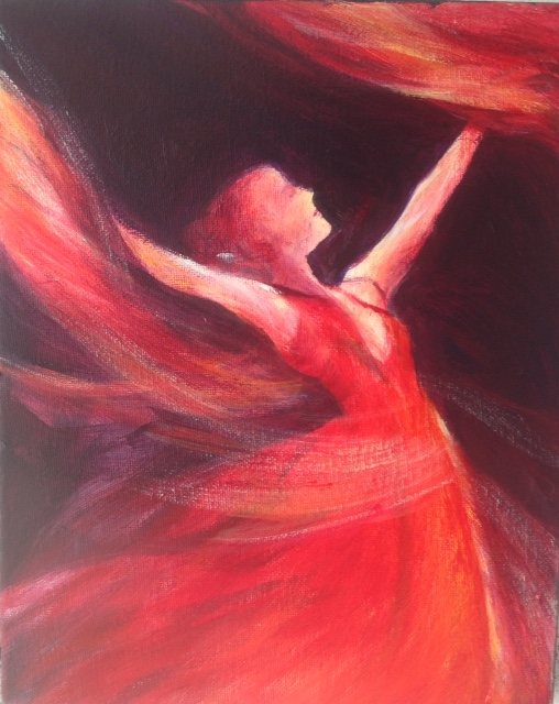 Monika Strugarek schilderij, Een nieuwe dag, acryl, 24x30