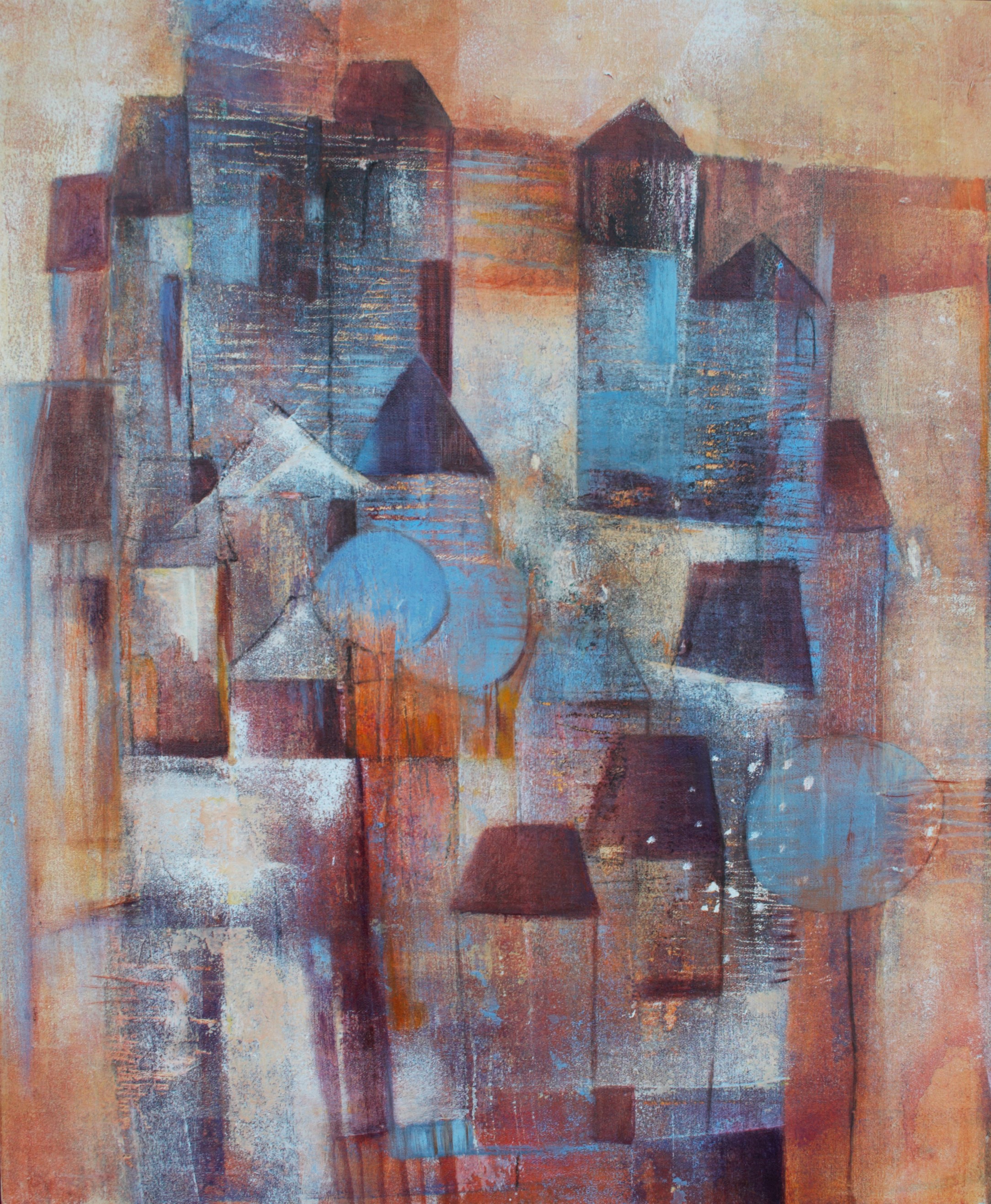 Monika Strugarek schilderij, Winter, acryl, 50#60