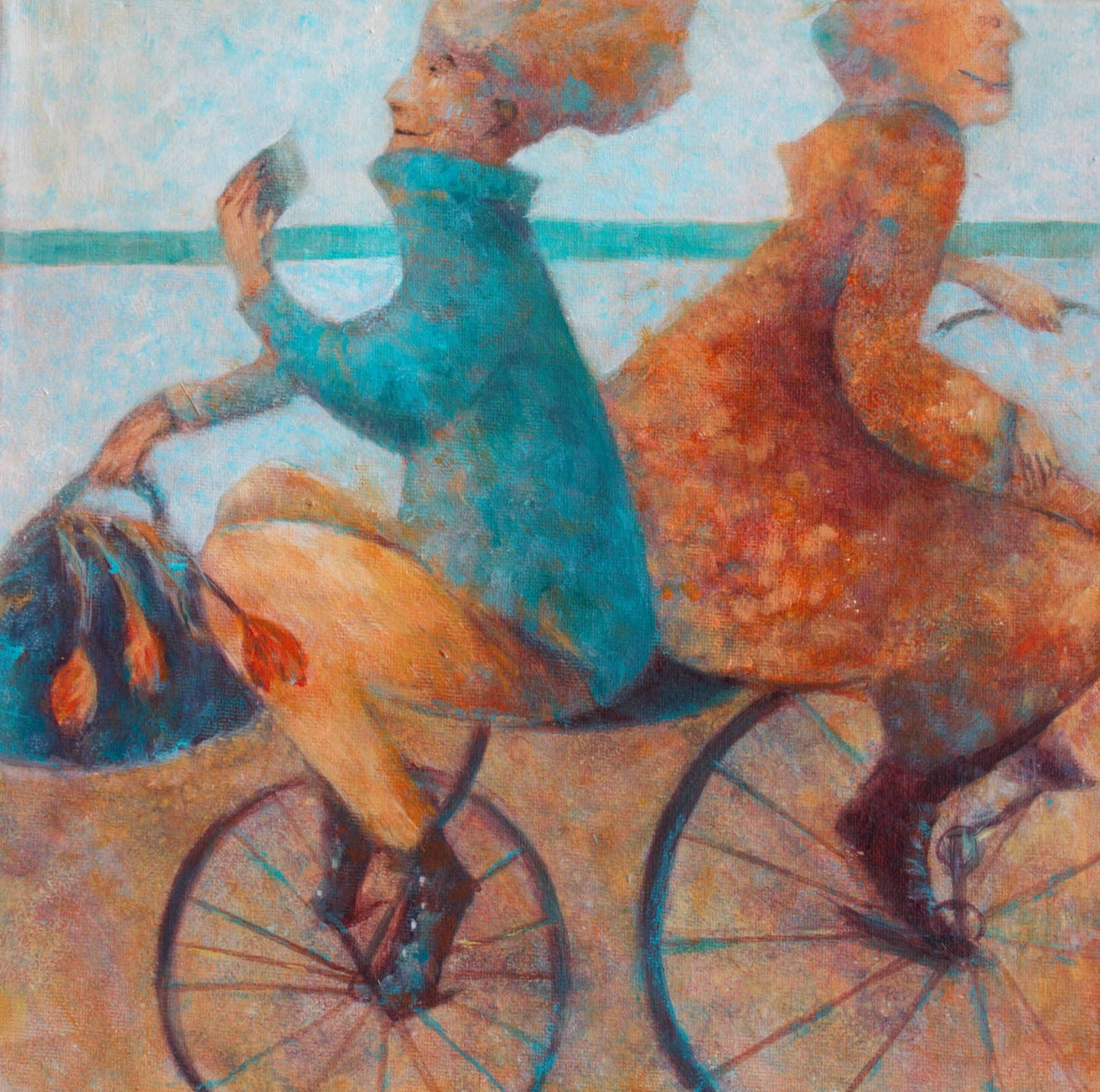 Monika Strugarek schilderij, Onderweg, acryl, 30#30